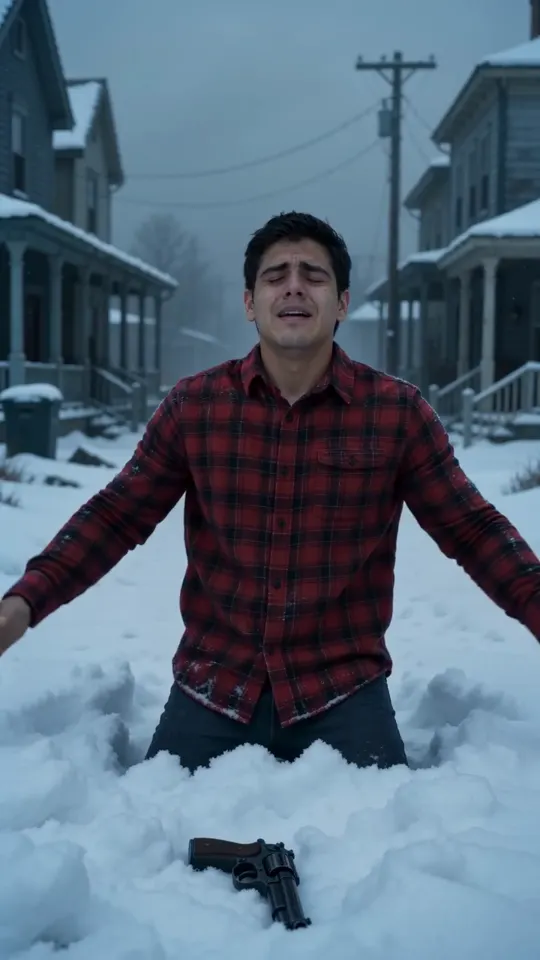 Luis, ya convertido, abraza a Diego en medio de la nieve profunda