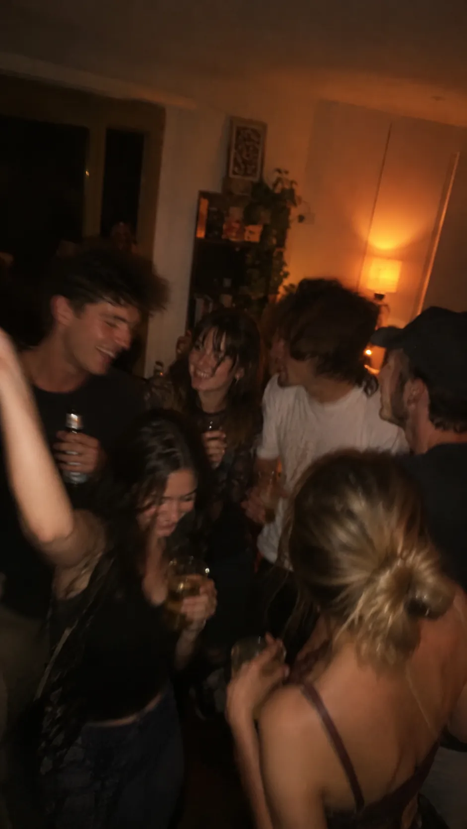 Sample photo: a group of five friends at a table